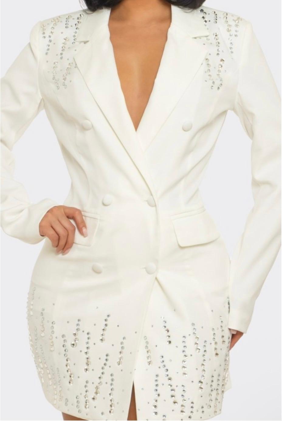 Crystal Studded Blazer Dress