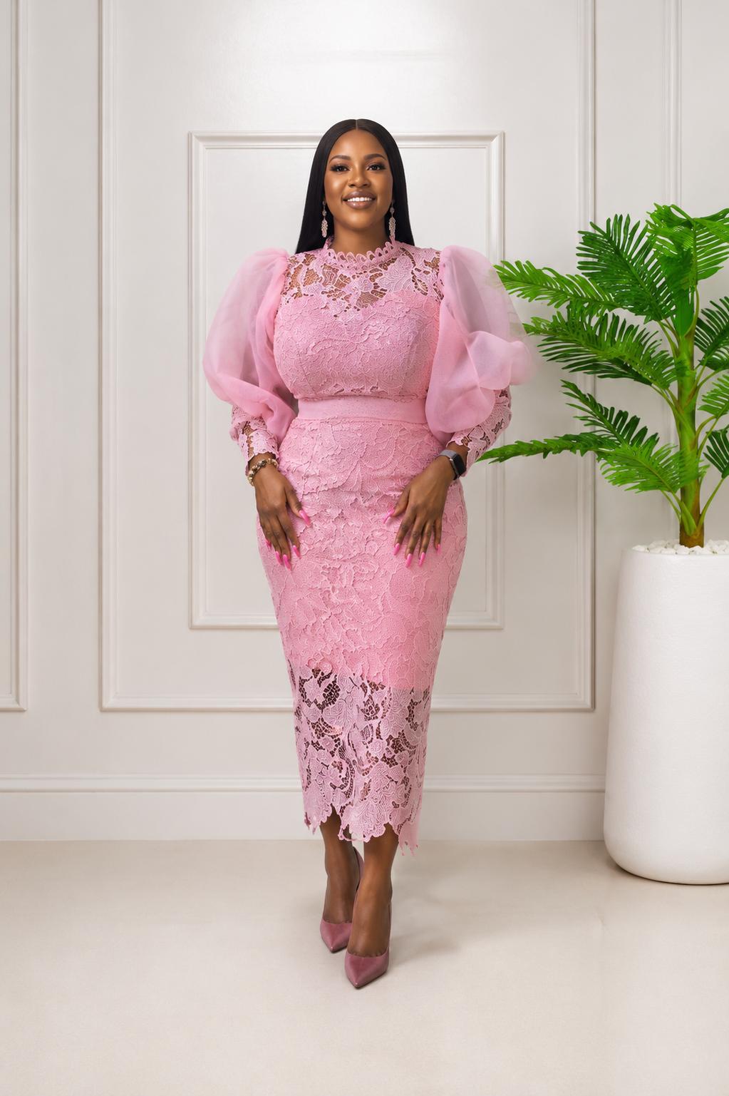 Elegance Lace Midi Dress