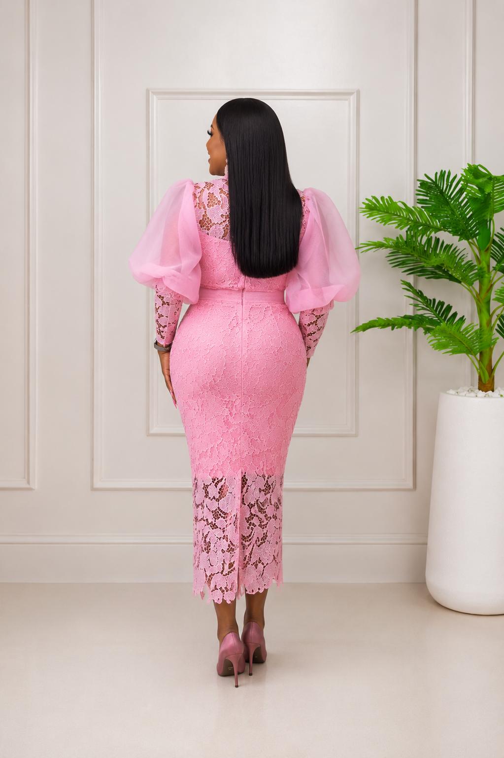 Elegance Lace Midi Dress