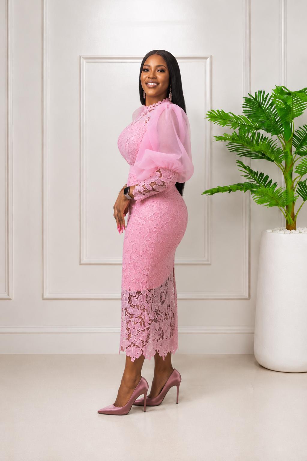 Elegance Lace Midi Dress