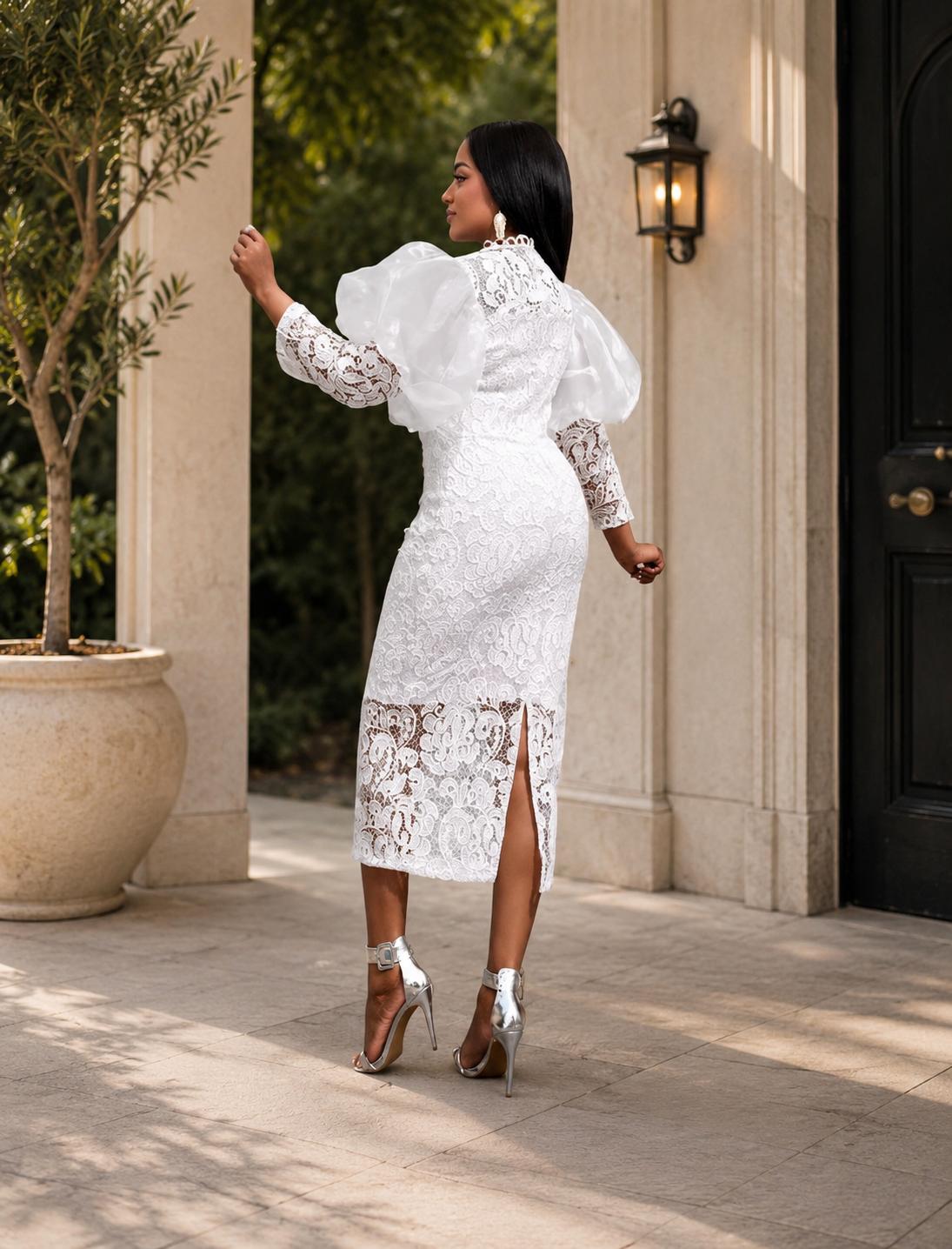 Elegance Lace Midi Dress